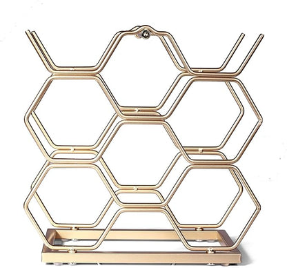 Small Wine Racks Countertop, Metal Wine Bottle Holder Modern Gold - Image 9