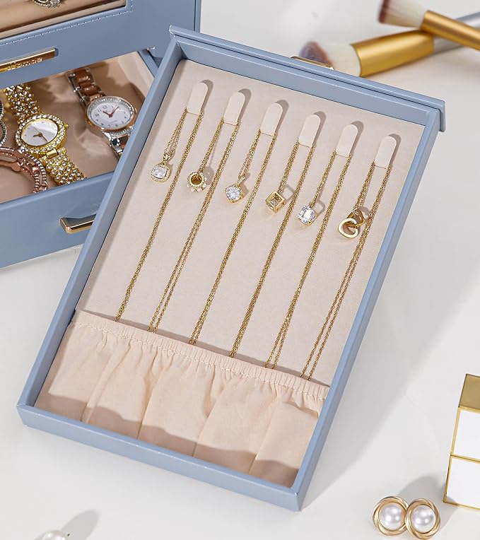 Homde Jewelry Organizer with Transparent Window Necklace Hooks Gift - Image 9