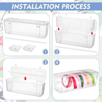 Ribbon Organizer Storage Clear Plastic Ribbon Holder - Image 3