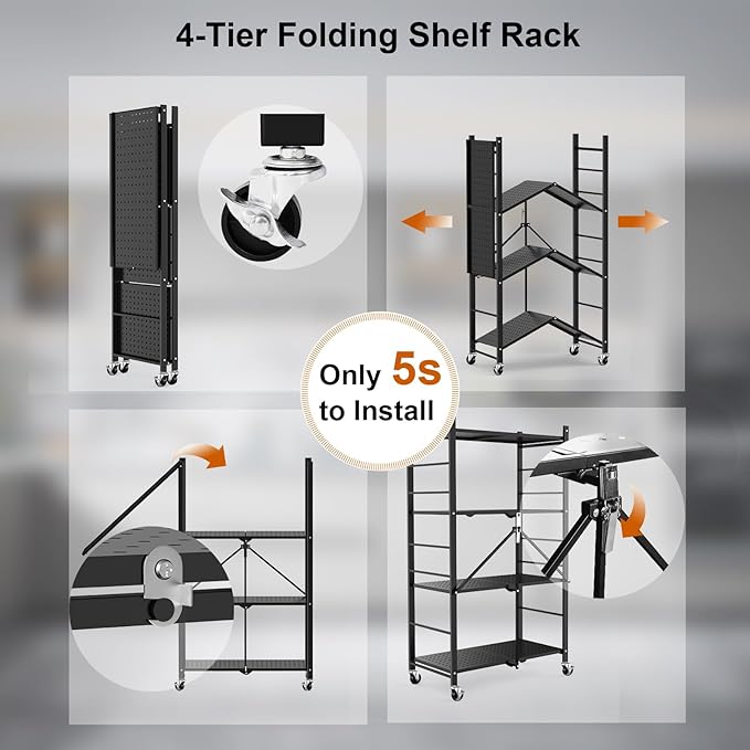 Himix 4-Tier Foldable Storage Shelf - Image 5