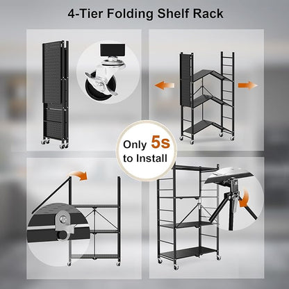 Himix 4-Tier Foldable Storage Shelf - Image 5