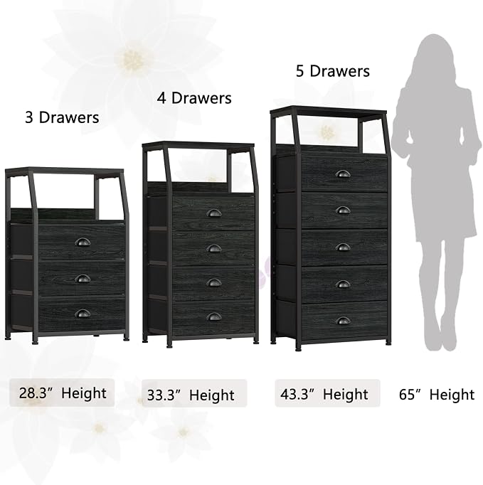 Furnulem Dorm Tall Nightstand, Small Dresser - Image 7