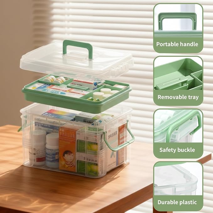 2-Pack Clear Medicine Storage Box Set - Image 6