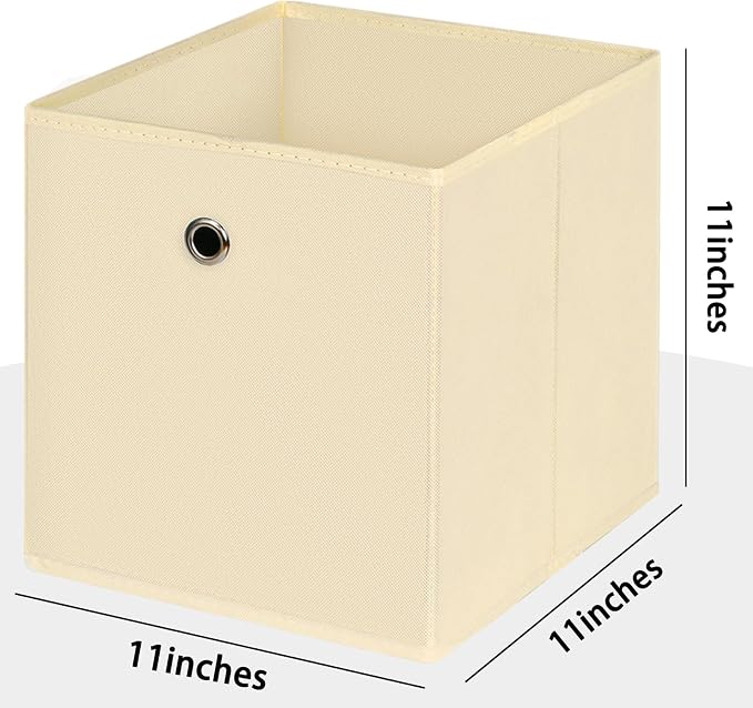 Foldable Storage Cubes Bins, 11 Inch Cloth Storage Cube Fabric Storage Box - Image 2