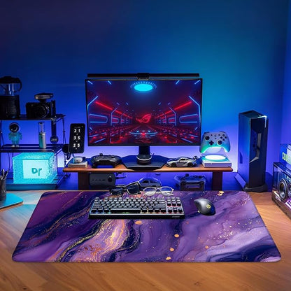 Purple Gaming Mouse Pad 35.4"x15.7"Desk Mat Anti-Slip Rubber Base & Durable - Image 9