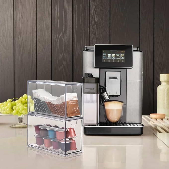 ELLDOO 2 Drawers Tea Bag Organizer, Coffee Pod Snack Storage - Image 7