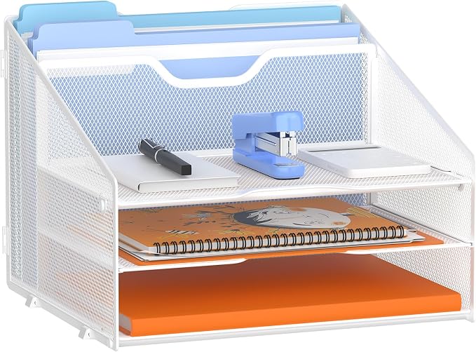 Letter Tray Organizer, Mesh Desk File Organizer by Gawerk