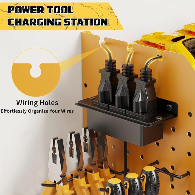 Power Tool Organizer with Charging Station Wall Mount, 3 Layer Expanded Heavy - Image 4