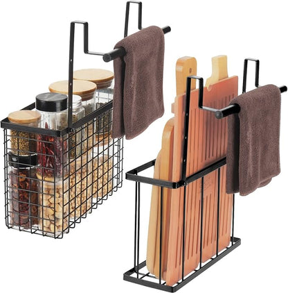 2 Pack Cabinet Door Organizer, Over The Cabinet Door Organizer by YMCCOOL