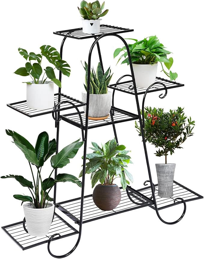 Giantex 7 Tiers Metal Plant Stand Flower Pots Holder, Plant Display Rack by Giantex