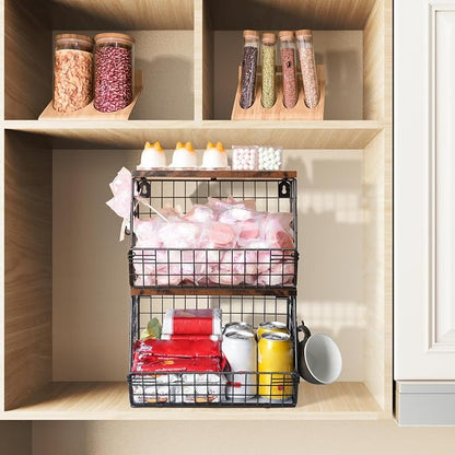 Mefirt 2pcs Fruit Basket Kitchen Storage Basket - Image 4