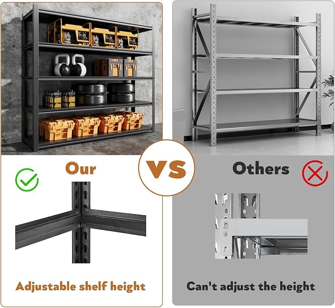 48.2" W Garage Shelving 3000LBS Storage Shelf Heavy Duty Garage Storage Shelves - Image 5