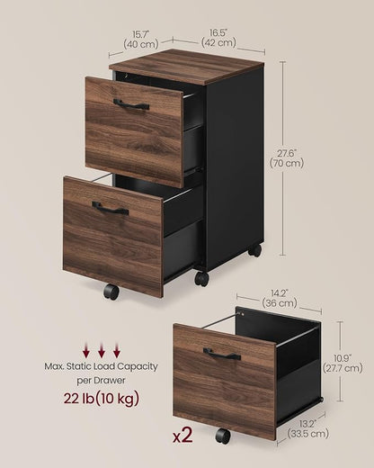 VASAGLE 2-Drawer File Cabinet, Small Rolling Filing Cabinet - Image 2