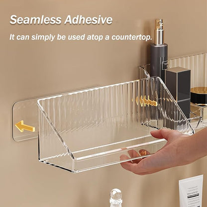 3 Pcs Medicine Cabinet Tray Organizer, Small Adhesive Bathroom Vanity Floating - Image 4