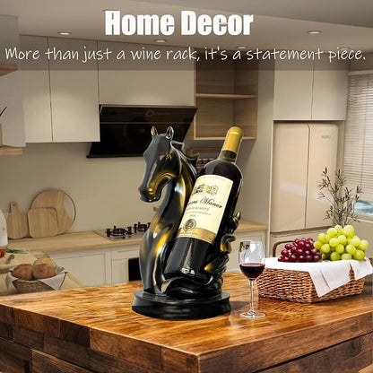 Wine Bottle Holder Wine Racks Tabletop Horse Statue as Home Kitchen Wine Cellar - Image 2