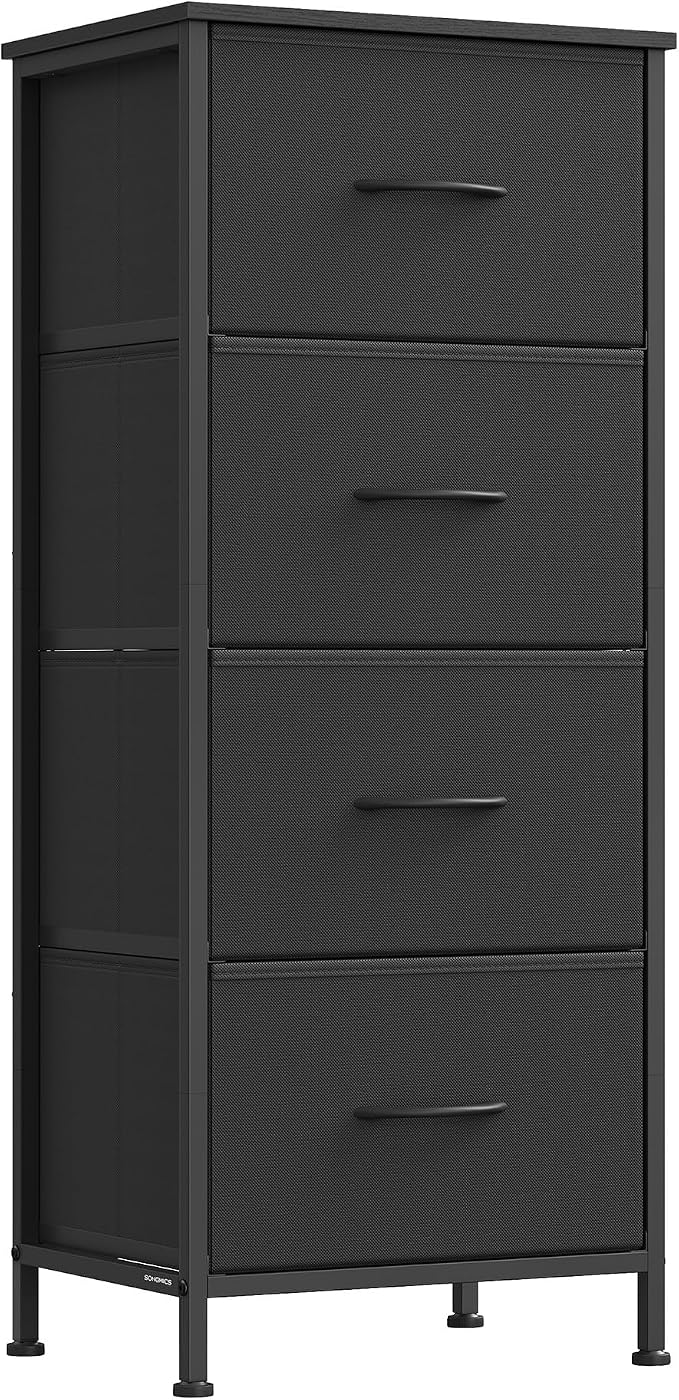 SONGMICS Dresser for Bedroom, Chest of Drawers, 4 Non-Woven Fabric Drawers by SONGMICSbySONGMICSHOME