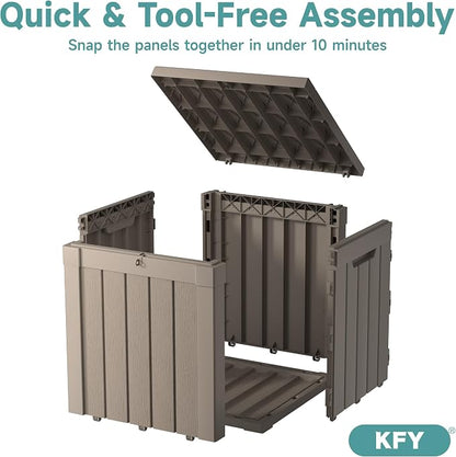 50 Gallon Waterproof Resin Deck Box, UV Resistant Outdoor Storage - Image 6