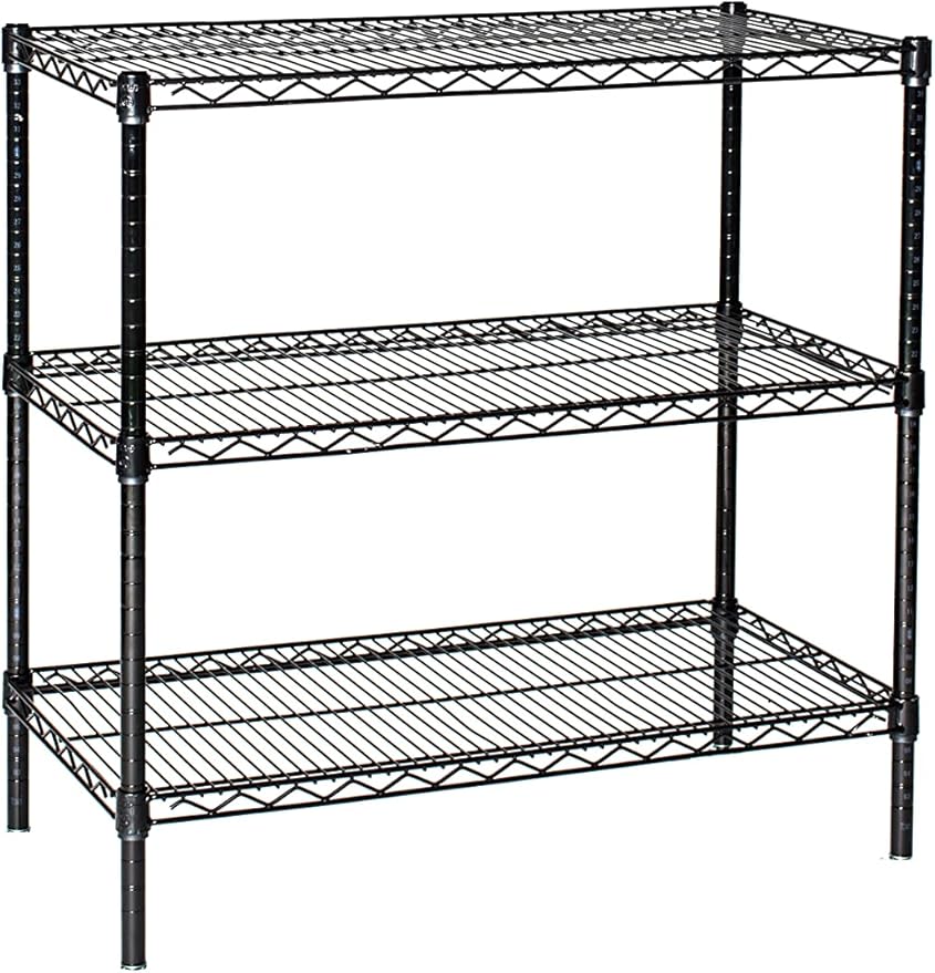 Omega 30" Deep x 42" Wide x 54" High 3 Tier Black Starter Shelving Unit by OmegaProductsCorporation