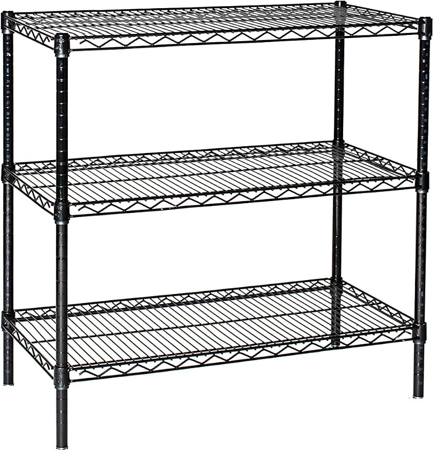 Omega 12" Deep x 42" Wide x 54" High 3 Tier Black Starter Shelving Unit by OmegaProductsCorporation