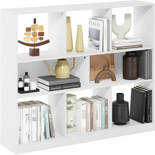 Furinno DALY Book Shelf, 8-Cube Bookshelf, Horizontal Cube Storage Organizer by Furinno-FitsYourSpaceFitsYourBudget