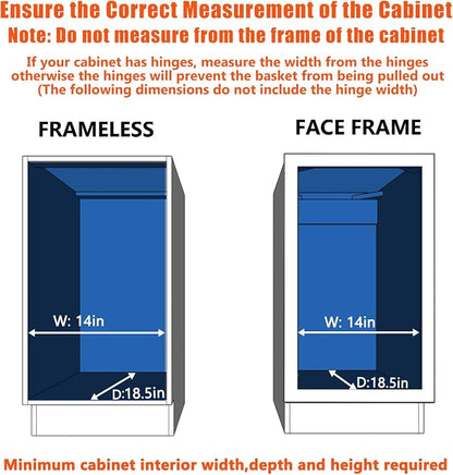 Pull Out Cabinet Organizer 13½" W x 18" D, Heavy Duty Cabinet Pull Out Shelves - Image 4