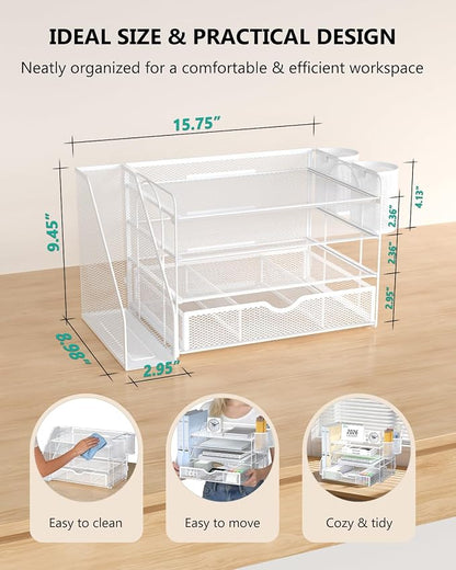 WALI Desk File Organizer, 4 Tier Desktop Paper Letter Tray Organizer - Image 8