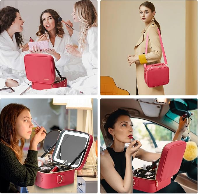 Mocado Travel Makeup Bag with LED Lighted Mirror, Travel Makeup Organizer - Image 7