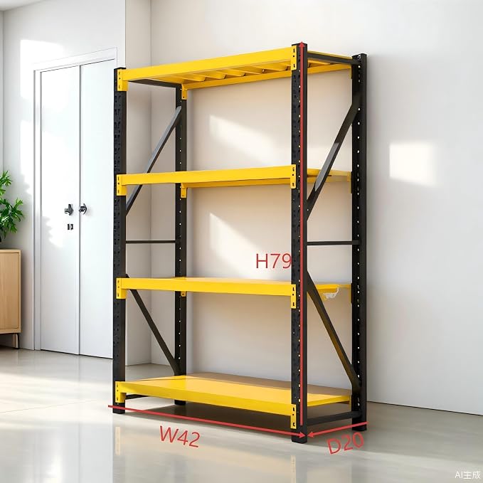 Heavy Duty Warehouse Shelving 4-Tier Industrial Steel Storage Shelves, 2600LB - Image 2
