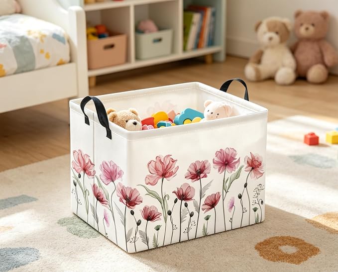Rectangular Valentines Basket for Women Girls Storage Bin Organizer Box Shelf - Image 6