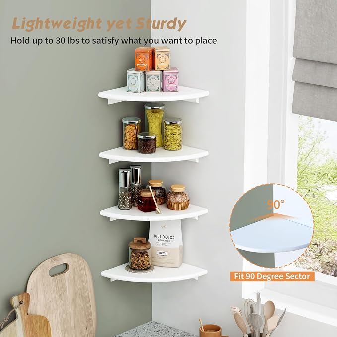 Forbena White Corner Floating Shelves - Image 7