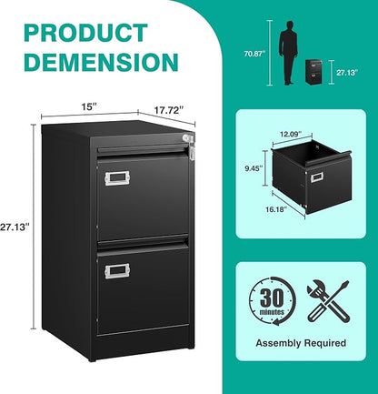 SISESOL 2 Drawer File Cabinet - Image 3