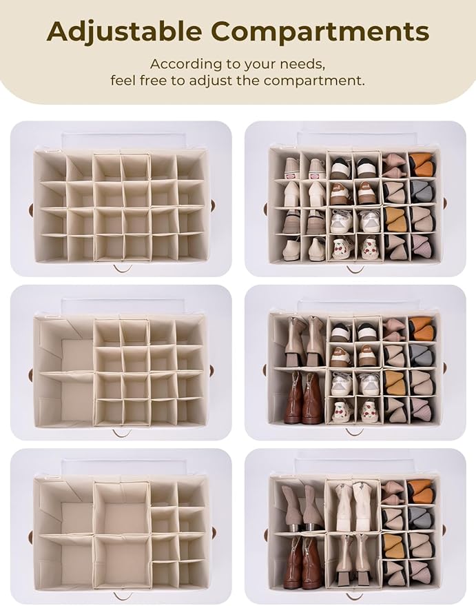 StorageWorks Shoe Organizer for Closet, Fits up to 24 Pairs, Shoe Cubby Storage - Image 4