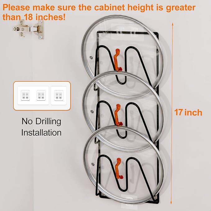 2 Pack Pot Lid Organizer Rack, 6-Tier Pot Lids Holder - Image 4