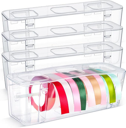 Ribbon Organizer Storage Clear Plastic Ribbon Holder by Saypacck