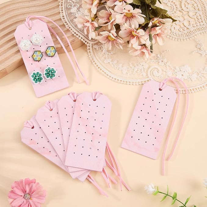 6PCS PU Leather Earring Stud Holders - Image 4