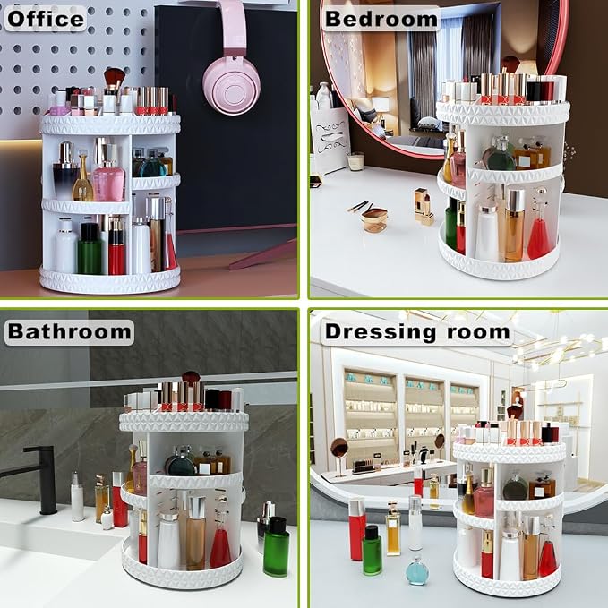 360 Rotating Makeup Organizer, DIY Adjustable Makeup Carousel Spinning Holder - Image 6