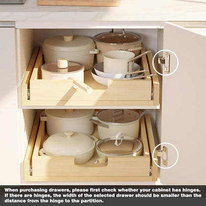 Pull Out Cabinet Organizer, Soft Close Slide Out Wooden Pull out Drawers - Image 5