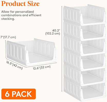 Lifewit 6 Pack Stackable Closet Organizers and Storage Basket - Image 5