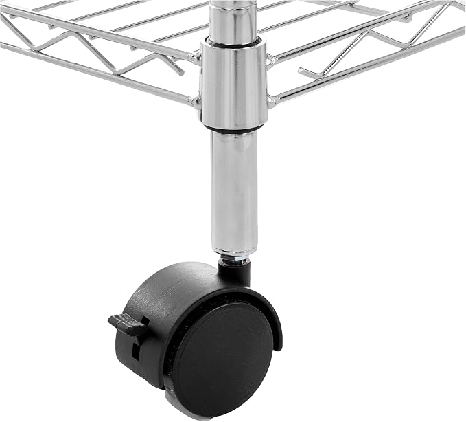 Amazon Basics 3-Shelf Adjustable, Heavy Duty Storage Shelving Unit on 2'' PP - Image 3