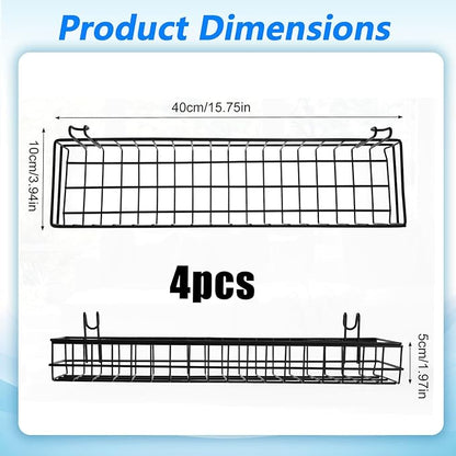 4 Pcs Wire Baskets Wall Grid Panel Hanging Wire Basket Hanging Wall Baskets No - Image 2
