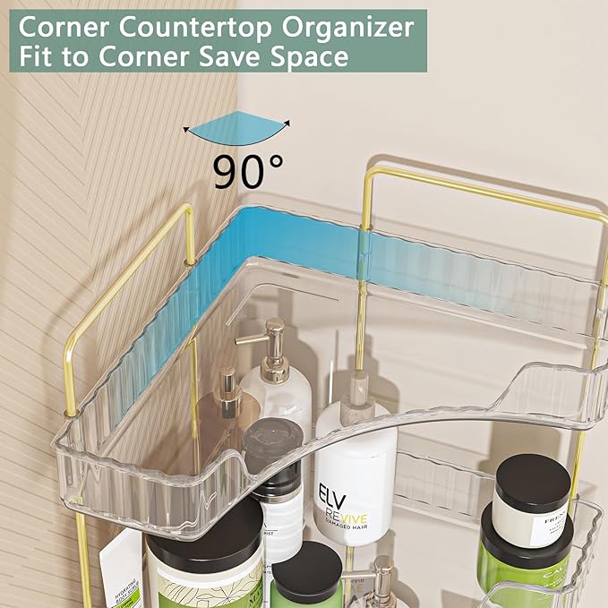 Webetop Corner Bathroom Counter Organizer 3 Tier Bathroom Countertop Organizers - Image 6
