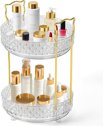 360 Rotating Makeup Organizer for Vanity, 2Tier Adjustable Perfume Organizer by Unknown