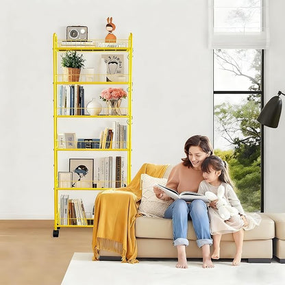6-Tier Slim Storage Cart with Wheels, 6in Narrow Rolling Shelf, Sturdy Slim - Image 4