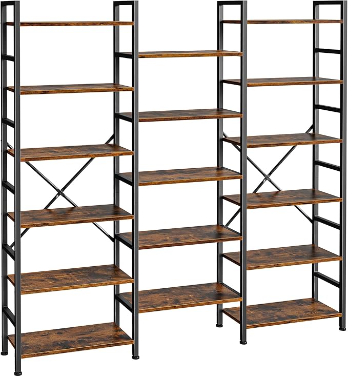 SUPERJARE Triple Bookshelf, Bookcase by SUPERJARE