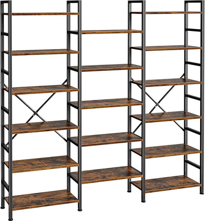 SUPERJARE Triple Bookshelf, Bookcase by SUPERJARE