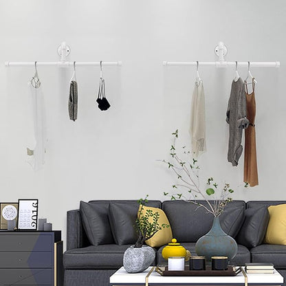 Industrial Pipe Clothes Rack Floating DIY Wall Mounted, Heavy Duty Rustic - Image 7