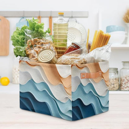 Ripple Storage Basket with Handle, Decorative Storage Bins Closet Bookshelf Dog - Image 4