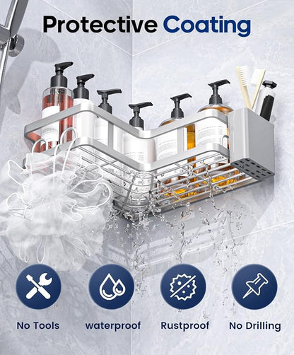 3 Pack Corner Shower Caddy Organizer, Rustproof Corner Shower Shelves, No - Image 3