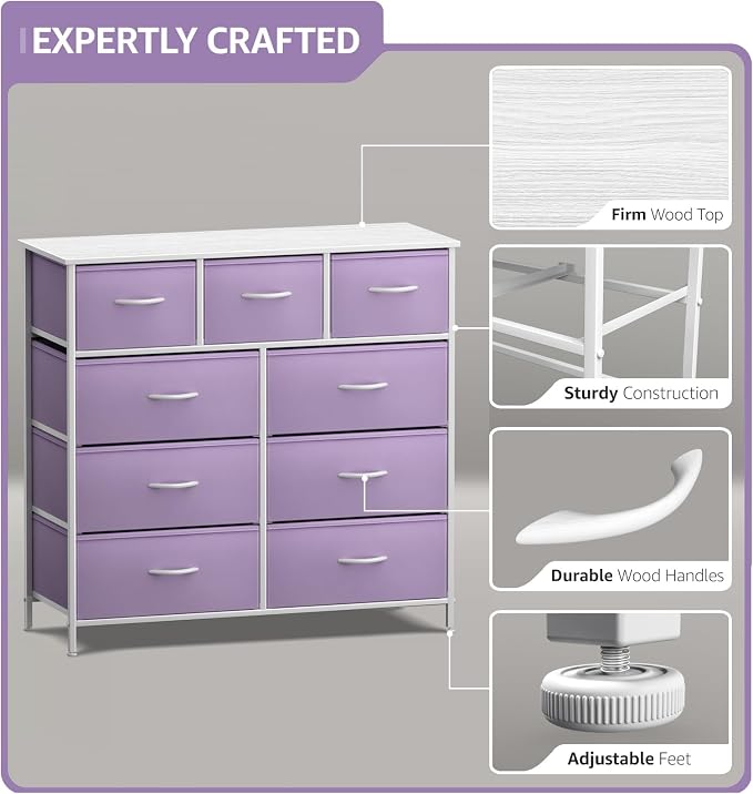 Sorbus Kids Dresser with 9 Drawers - Image 4
