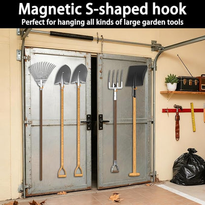 3-H Magnetic Mop Broom Holder and Mop Organizer 4 Pack, Heavy Duty Strong - Image 2